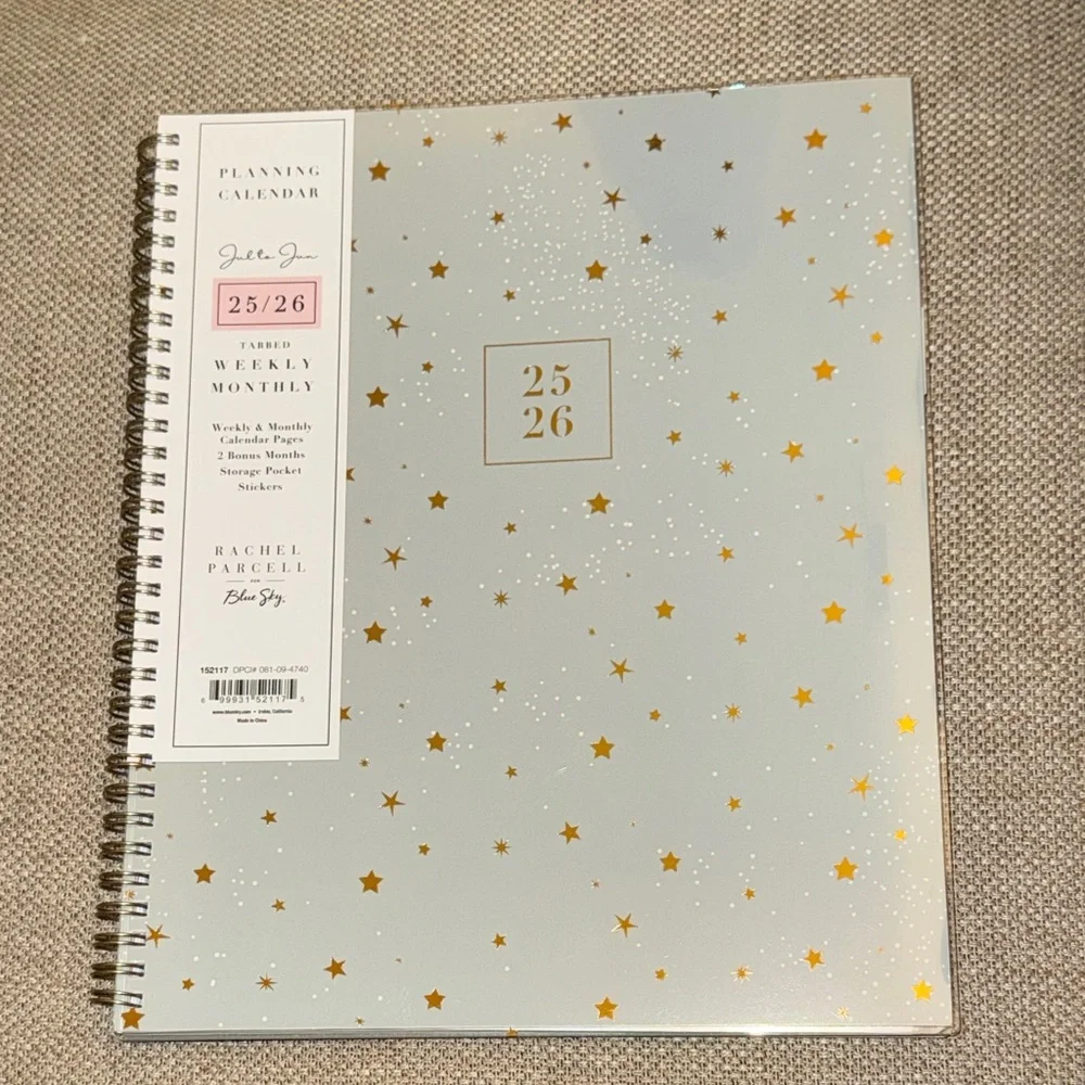 Bundle Rachel Parcell Gray and Gold Planning Calendar